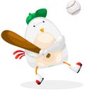 Chicken player baseball Royalty Free Stock Photo