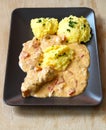 Chicken polenta (mamaliga-puliszka) Royalty Free Stock Photo