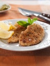 Chicken or pork schnitzel Royalty Free Stock Photo