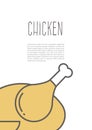 Chicken poster. Vector illustration decorative design