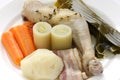 Chicken pot-au-feu , boiled chicken with vegetable