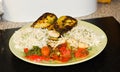 Chicken,Potato Rice And Vegetables