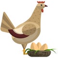 Chicken poultry bird icon, flat vector isolated illustration. Farm bird. Domestic fowls.