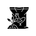 Chicken poultry manure black glyph icon Royalty Free Stock Photo