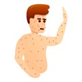 Chicken pox body icon, cartoon style Royalty Free Stock Photo