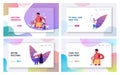 Chicken Pox Varicella Symptoms Landing Page Template Set. People Vaccination, Medical Prevention and Immunization