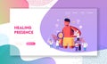 Chicken Pox Varicella Symptoms Landing Page Template. Tiny Doctors Characters with Stuff near Huge Boy with Red Pimples