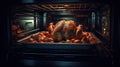 chicken in professional oven, generated ai image