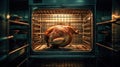 chicken in professional oven, generated ai image