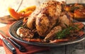 Chicken with pumpkin and rosemary Royalty Free Stock Photo