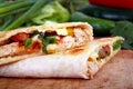 Chicken quesadilla plate closeup Royalty Free Stock Photo