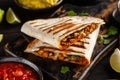 Chicken quesadillas with paprika and cheese