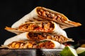 Chicken quesadillas with paprika and cheese