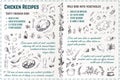 Chicken recipes. Vintage hand drawn vector