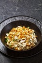 Chicken Rice Casserole in black bowl, top view Royalty Free Stock Photo