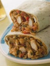 Chicken Rice and Cheese Burrito Royalty Free Stock Photo