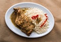 Chicken with rice, Greek food Royalty Free Stock Photo