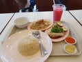 Chicken rice set with Drink Royalty Free Stock Photo