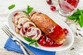 Chicken roll stuffed with cherry