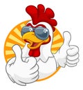 Chicken Rooster Cockerel Bird Sunglasses Cartoon Royalty Free Stock Photo