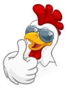 Chicken Rooster Cockerel Bird Sunglasses Cartoon Royalty Free Stock Photo
