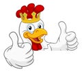 King Chicken Rooster Cockerel Bird Crown Cartoon