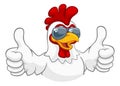 Chicken Rooster Cockerel Bird Sunglasses Cartoon Royalty Free Stock Photo