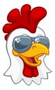 Chicken Rooster Cockerel Bird Sunglasses Cartoon Royalty Free Stock Photo