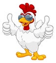 Chicken Rooster Cockerel Bird Sunglasses Cartoon Royalty Free Stock Photo