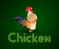 Chicken rooster crowing, vector design