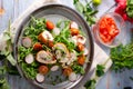 Chicken roulade with fresh salad Royalty Free Stock Photo