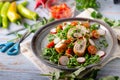 Chicken roulade with fresh salad Royalty Free Stock Photo