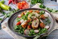 Chicken roulade with fresh salad Royalty Free Stock Photo