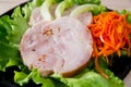 Chicken roulade on salad Royalty Free Stock Photo