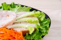 Chicken roulade on salad Royalty Free Stock Photo