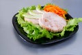 Chicken roulade on salad. Royalty Free Stock Photo