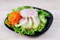 Chicken roulade on salad. Royalty Free Stock Photo