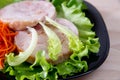 Chicken roulade on salad Royalty Free Stock Photo