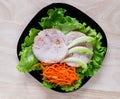 Chicken roulade on salad. Royalty Free Stock Photo