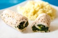 Chicken roulade with spinach Royalty Free Stock Photo