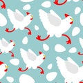Chicken running pattern seamless. Chicken run background. vector texture