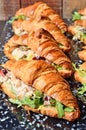 Chicken salad croissant sandwich Royalty Free Stock Photo