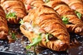 Chicken salad croissant sandwich Royalty Free Stock Photo