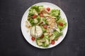Chicken salad with dressing Royalty Free Stock Photo