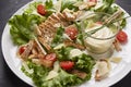 Chicken salad with dressing Royalty Free Stock Photo