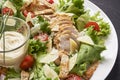 Chicken salad with dressing Royalty Free Stock Photo