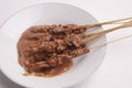 Chicken Satay (known as Sate Ayam in Indonesian or Malay Royalty Free Stock Photo