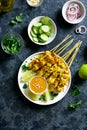 Chicken satay with peanut sauce