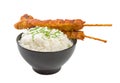 Chicken Satay Skewers with Rice