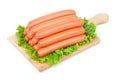 Chicken Sausages arranged on cutting board Royalty Free Stock Photo